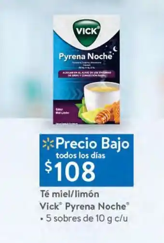 Walmart Té miel/limón vick pyrena noche oferta