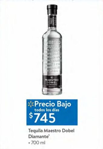 Walmart Tequila maestro dobel diamante 700ml oferta