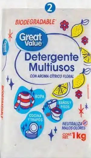 Walmart Detergente multiusos great value kg oferta