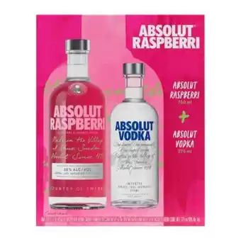 Vodka absolut raspberri 750 ml + absolut vodka 375 ml