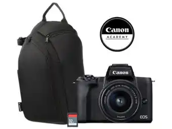 Cámara fotográfica digital canon eos m50 mark ii de 24.1mp, video hasta 4k, lente ef-m 15-45mm, incluye mochila, memoria sd d