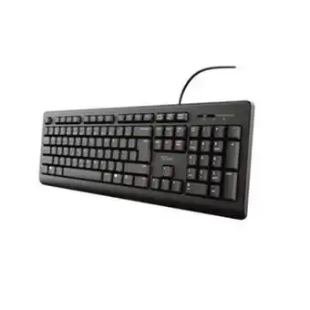 Teclado trust primo alámbrico negro