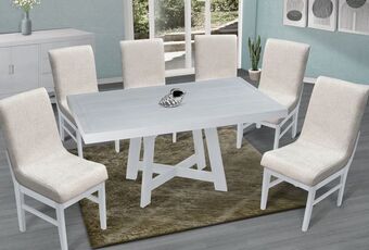 Muebles Troncoso Antecomedor viena perla - sillas elena perla oferta