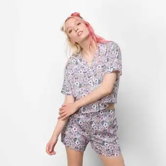 Camisas y franelas retro floral woven rosa/azul/blanco lmdyrh