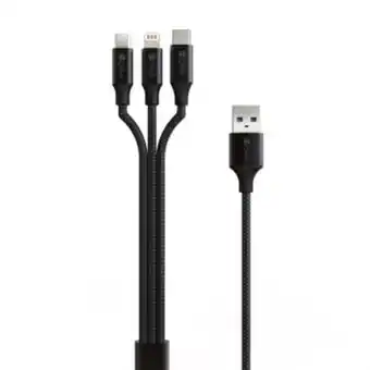 Cable usb 1hora 3 en 1 negro 1 metro