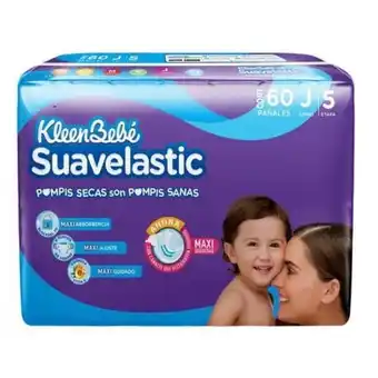 Pañales kleenbebé suavelastic etapa 5 jumbo con 60 pz