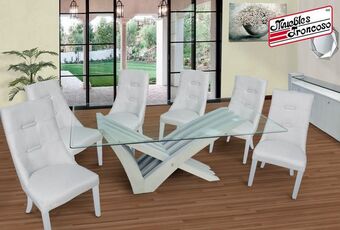 Antecomedor ontario - sillas monaco silver pta / perla