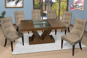 Muebles Troncoso Antecomedor monaco nogal jr - sillas esparta indra plomo oferta