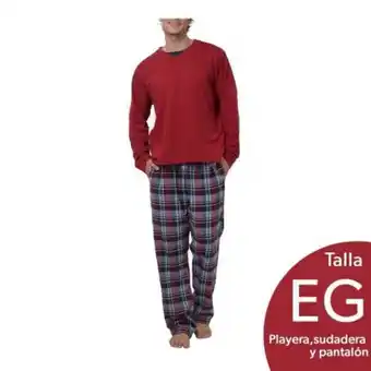 Pijama para caballero perry ellis talla eg vino 3 pzas