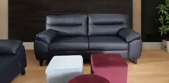 Muebles Dico Sofa de piel bolton azul oferta