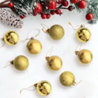 Esferas navideñas color oro, 9 piezas