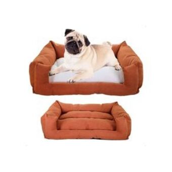 El Bodegón Cama para perro y gato kunpet doble vista naranja chica oferta