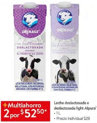 Walmart Leche Deslactosada o Deslactosada Light Alpura 1L oferta
