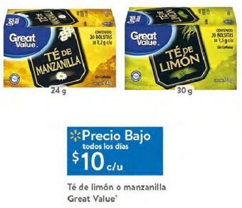Té de Limón o Manzanilla Great Value