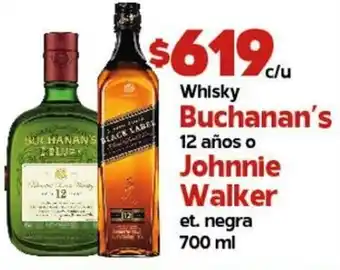 Arteli Whisky Buchanan's 12 Años o Johnnie Walker 700ml oferta