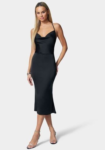 Bebe Strappy satin midi dress oferta