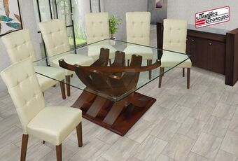 Antecomedor tamayo 1.50 - sillas bristol crudo