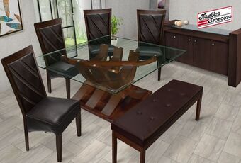 Muebles Troncoso Antecomedor tamayo - sillas y banca continental tab. bitono oferta