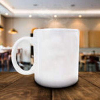 Taza color blanco de cerámica 325 ml