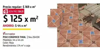 Sodimac Homecenter Piso cerámico tikal 44x44 cm oferta