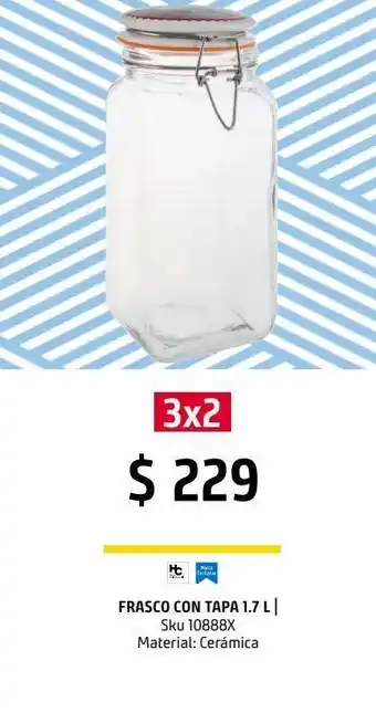 Frasco c/tapa 1.7 l cerámica