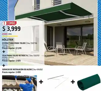 Estructura toldo retráctil 2.90x2mt, s/ rollo de tela