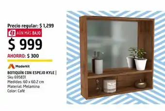 Sodimac Homecenter Botiquin de baño con espejo kyle 60x60.2 cm oferta