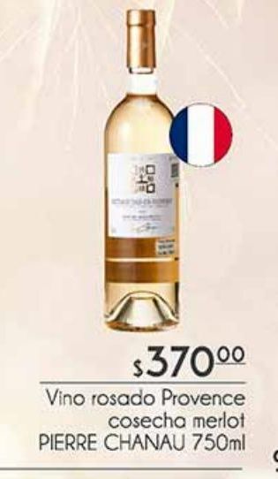 Vino rosado provence cosecha merlot pierre chanau 750ml