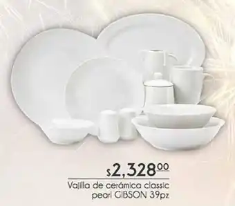 Fresko Vajilla de cerámica classic pearl gibson 39pz oferta