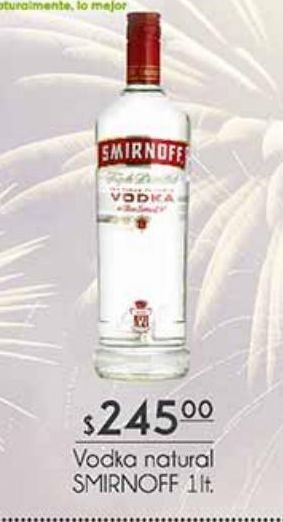 Fresko Vodka natural smirnoff 1lt oferta