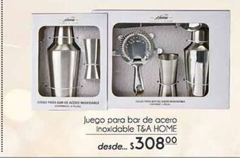 Fresko Juego para bar de acero inoxidable t&a home oferta