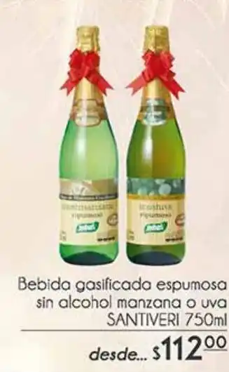 Fresko Bebida gasificada espumosa sin alcohol manzana o uva santiveri 750ml oferta