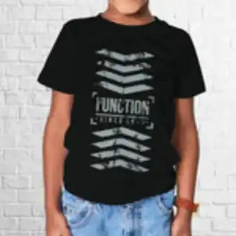 Waldos Playera básica para niño con estampado function, color negro oferta