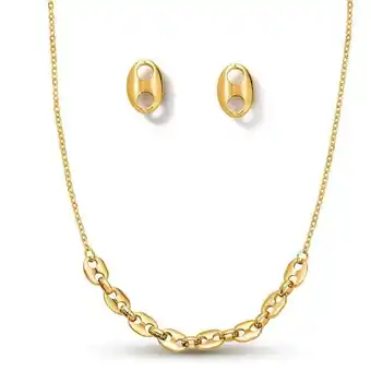 Estuche collar + aretes gold eternity