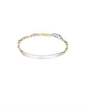 Joyerías Bizzarro Pulsera de oro amarillo y blanco 14k con 18cm oferta