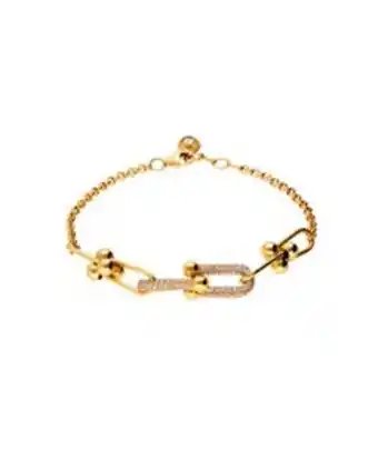 Joyerías Bizzarro Pulsera de oro amarillo 14k con zirconias (19.5 cm) oferta