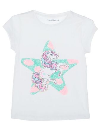 Suburbia Playera weekend estampado gráfico manga corta para niña oferta