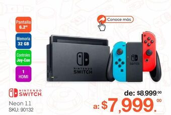RadioShack Consola nintendo switch 1.1 32 gb joy-con neon blue and red oferta