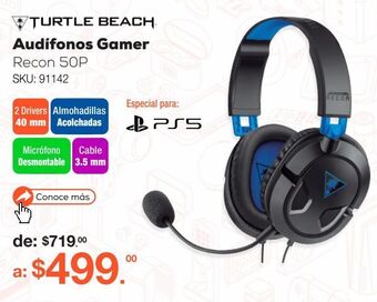 RadioShack Audífonos gamer turtle beach recon 50p / playstation 5 / playstation 4 / negro con azul oferta