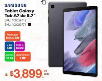 Tablet samsung galaxy tab a7 lite / plata / 8.7 pulgadas