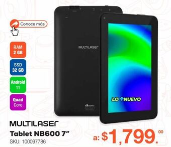 RadioShack Tablet stf m7 nb600 / 2gb ram / 32gb ssd / 7 pulg. / negro oferta