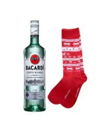 Ron bacardi blanco  750 ml + calcetas bacardí