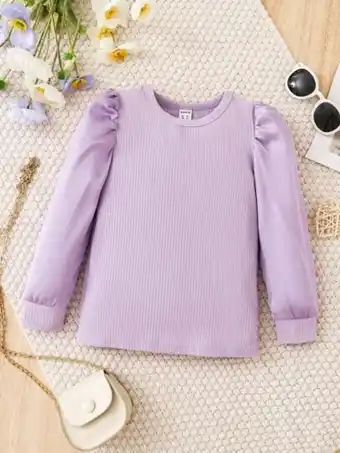 SHEIN Niñas camiseta de manga farol oferta
