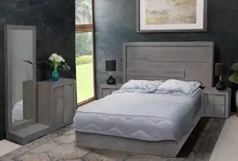Muebles Troncoso Recámara marsella gris 5 pzas. oferta