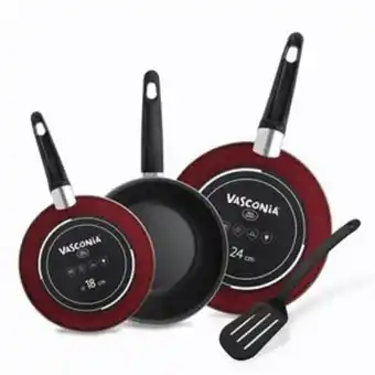 El Bodegón 4 pack de sartenes vasconia de vitroacero color rojo con antiadherente duraflon® pro oferta