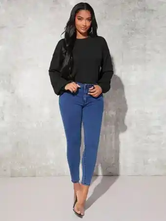 SHEIN Shein sxy pullover unicolor de hombros caídos oferta