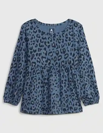 Playera estampado animal print manga larga para niña