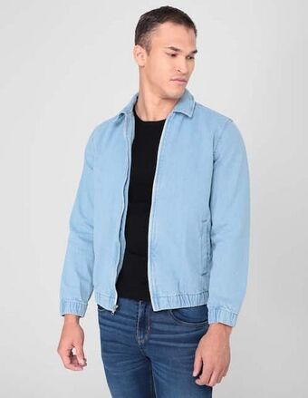 Suburbia Chamarra contempo de mezclilla con bolsillos para hombre oferta