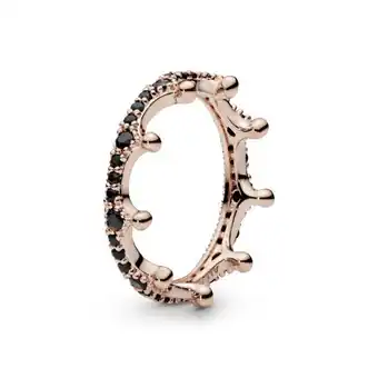 Pandora Anillo corona reluciente con piedras negras pandora moments oferta