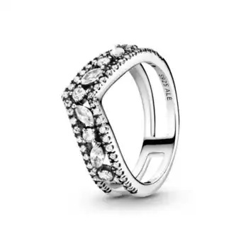 Anillo hueso de los deseos doble talla marquise reluciente